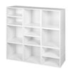 Regency Niche Cubo Storage Organizer Open Bookshelf Set- 6 Full Cubes/6 Half Cubes- White Wood Grain PC6F6HWH